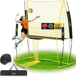 PodiuMax Volleyball Training Equipment, Volleyball Practice Net 2 Official Adjustable Heights, Volleyball Training Net for Serving Setting Spiking, Volley Ball Net for Backyard & Beach