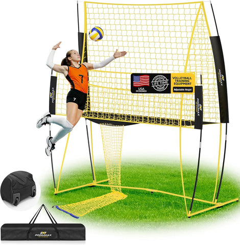 PodiuMax Volleyball Training Equipment, Volleyball Practice Net 2 Official Adjustable Heights, Volleyball Training Net for Serving Setting Spiking, Volley Ball Net for Backyard & Beach