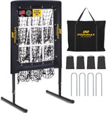PodiuMax Baseball Pitching Net, 9 Hole Pitching Net with Strike Zone, 5 Adjustable Heights Baseball Throwing Net for All Ages, Heavey Duty Solo Trainer with Carry Bag for Backyard Practice