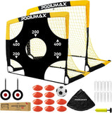 PodiuMax Kids Soccer Goal Set of 2, 4x3ft Pop up Portable Soccer Goals for Backyard, Soccer Net for Kids Age 3 4 5 6 7 8, Toddler Soccer Goal with 1 Ball, 1 Target Net, 10 Cones, 2 Targets for Gift