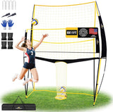 PodiuMax Volleyball Practice Net, 11x8FT Volleyball Training Equipment Easily Adjustable Height, Training Net for Serving Setting Spiking, Volley Ball Net for Backyard Indoor Outdoor
