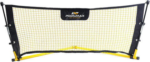 PodiuMax Upgraded Solo Soccer Rebounder Net, Improve Your Ground Passing Skills, Easy to Assemble and Disassemble, Comes with Bag and Stake