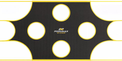 PodiuMax Soccer Goal Target Net with 10 Scoring Zones, 16x7 FT Adjustable Soccer Training Aide, Practice Shooting and Passing Accuracy, Portable Football Accessories