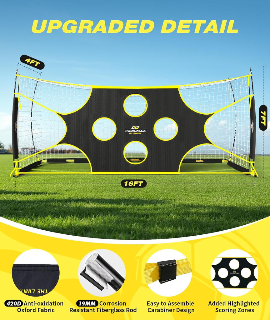 PodiuMax 16X7 FT Soccer Goal Target Net with 10 Highlighted Scoring Zo ...