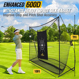 10x7ft Golf Hitting Net, Softball Practice with Carrying Bag
