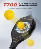 PodiuMax T700 Carbon Fiber Pickleball Training Paddle, 5.9" Elongated Handle & 16mm Sweet Spot Hexa Polymer Core, Practice Paddle for Control/Accuracy, Pickleball Racket for All Players(15" x 5.1")