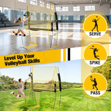 PodiuMax Volleyball Practice Net, 11x8FT Volleyball Training Equipment Easily Adjustable Height, Training Net for Serving Setting Spiking, Volley Ball Net for Backyard Indoor Outdoor