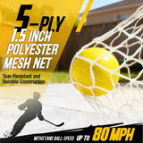 PodiuMax 54"x44" Youth Steel Street Hockey Goal, Indoor Outdoor Hockey Net for All Players, Portable Training Equipment, Youth Roller Hockey Goals with 2 Targets for Backyard Park Garage