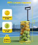 PodiuMax Tennis Ball Picker Upper, 30 Pickleball Picker Upper, 42 Tennis Ball Collector, Portable Pickleball Retriever for Easy Collection & Storage