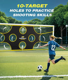 PodiuMax Soccer Goal Target Net with 10 Scoring Zones, 16x7 FT Adjustable Soccer Training Aide, Practice Shooting and Passing Accuracy, Portable Football Accessories
