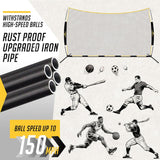 PodiuMax 16x10FT Barricade Backstop Net, All Ball Sports Barrier With Heavy-duty Steel Frame,Protective Net for Baseball, Lacrosse, Soccer, Basketball&More, Soccer Lacrosse Net for Backyard Park Field