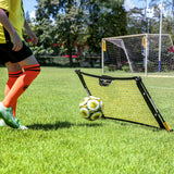 PodiuMax Upgraded Solo Soccer Rebounder Net, Improve Your Ground Passing Skills, Easy to Assemble and Disassemble, Comes with Bag and Stake