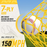 PodiuMax 7x4FT Baseball Pitching I Screen - Adjustable Strike Zone, Softball Net with Upgrade U-shaped Base, Baseball I Screen for Fields Batting Cages, Protective Net with Home Plate & Pitchers Plate