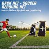 PodiuMax 4 in 1 Soccer Goal & Rebounder, 7x5ft Rebound Net with Upgrade Frame, Steel Ground Pass Net for Backyard Park Field, Soccer Kick Back Trainer for High Passing, Low Passing & Shooting Training