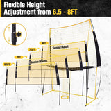 PodiuMax Volleyball Practice Net, 11x8FT Volleyball Training Equipment Easily Adjustable Height, Training Net for Serving Setting Spiking, Volley Ball Net for Backyard Indoor Outdoor