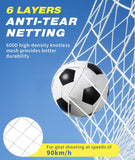PodiuMax 16X7 FT Soccer Goal Target Net with 10 Highlighted Scoring Zones, Portable Soccer Field Equipment, Backyard Shooting Training Football Goal Net