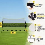 PodiuMax 16x10FT Barricade Backstop Net, All Ball Sports Barrier With Heavy-duty Steel Frame,Protective Net for Baseball, Lacrosse, Soccer, Basketball&More, Soccer Lacrosse Net for Backyard Park Field