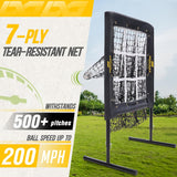 PodiuMax Baseball Pitching Net, 9 Hole Pitching Net with Strike Zone, 5 Adjustable Heights Baseball Throwing Net for All Ages, Heavey Duty Solo Trainer with Carry Bag for Backyard Practice