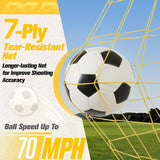 PodiuMax Soccer Goal, 12X6FT Soccer Goals for Backyard Training, Upgraded Collapsible Metal Base, Portable Soccer Goal for Indoor Outdoor, Easy Set Up Soccer Net with 1 Carry Bag & 4 Ground Stakes