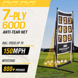 PodiuMax Baseball & Softball Pitching Net, 9 Hole Target Net with Strike Zone, Large Ball Collection System, Solo Practice for Backyard Park Field, Portable Baseball Throwing Trainer with Carry Bag
