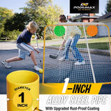PodiuMax 54"x44" Youth Steel Street Hockey Goal, Indoor Outdoor Hockey Net for All Players, Portable Training Equipment, Youth Roller Hockey Goals with 2 Targets for Backyard Park Garage