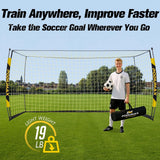 PodiuMax Soccer Goal, 12X6FT Soccer Goals for Backyard Training, Upgraded Collapsible Metal Base, Portable Soccer Goal for Indoor Outdoor, Easy Set Up Soccer Net with 1 Carry Bag & 4 Ground Stakes