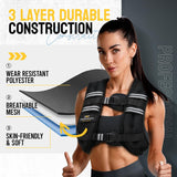 PodiuMax Weighted Vest for Women, 6lb/8lb/12lb/16lb/20lb/25lb/30lb with Adjustable Straps&Phone Bag, Snug Fit, Womens Weighted Vest for Walking, Strength Training, Running, Muscle Building,Weight Loss