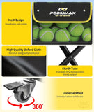 PodiuMax Pickleball Tennis Ball Hopper, Holds 180 Tennis-Balls or 150 Pickle Balls, Foldable Pickleball Caddy for Men Women Teen, Waterproof Tennis Ball Basket for Learners & Coaches