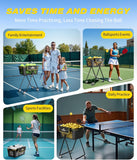 PodiuMax Pickleball Tennis Ball Hopper, Holds 180 Tennis-Balls or 150 Pickle Balls, Foldable Pickleball Caddy for Men Women Teen, Waterproof Tennis Ball Basket for Learners & Coaches
