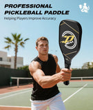 PodiuMax T700 Carbon Fiber Pickleball Training Paddle, 5.9" Elongated Handle & 16mm Sweet Spot Hexa Polymer Core, Practice Paddle for Control/Accuracy, Pickleball Racket for All Players(15" x 5.1")