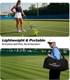 PodiuMax Tennis Ball Picker Upper, 30 Pickleball Picker Upper, 42 Tennis Ball Collector, Portable Pickleball Retriever for Easy Collection & Storage