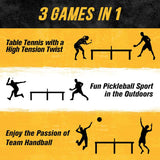 PodiuMax Outdoor Family Game Table Tennis Table, Portable Ping Pong/Pickleball/Volleyball Sport Net, Outdoor Game Set for Adults and Family, Ping Pong Tables for Backyard & Beach & Park