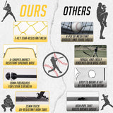 PodiuMax 7x4FT Baseball Pitching I Screen - Adjustable Strike Zone, Softball Net with Upgrade U-shaped Base, Baseball I Screen for Fields Batting Cages, Protective Net with Home Plate & Pitchers Plate