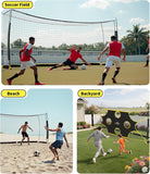 PodiuMax 16X7 FT Soccer Goal Target Net with 10 Highlighted Scoring Zones, Portable Soccer Field Equipment, Backyard Shooting Training Football Goal Net