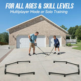 PodiuMax Hockey Stickhandling Trainer 5-Section, Portable Training Equipment and 1 Puck, for Stick Speed and Puck Control, Solid Hockey Training Aids with Adjustable Joints, Suitable for On & Off Ice