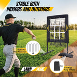 PodiuMax Baseball Pitching Net, 9 Hole Pitching Net with Strike Zone, 5 Adjustable Heights Baseball Throwing Net for All Ages, Heavey Duty Solo Trainer with Carry Bag for Backyard Practice