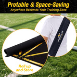 PodiuMax Soccer Training Mat, Football Training Mat with 1 Kick Back Trainer for Kids, Non-Slip Silent for Dribbling, Footwork, Agility, Soccer Training Equipment Indoor Outdoor