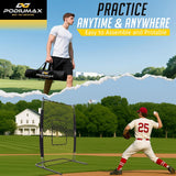 PodiuMax 7x4FT Baseball Pitching I Screen - Adjustable Strike Zone, Softball Net with Upgrade U-shaped Base, Baseball I Screen for Fields Batting Cages, Protective Net with Home Plate & Pitchers Plate