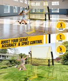 PodiuMax Volleyball Training Equipment, Volleyball Practice Net 2 Official Adjustable Heights, Volleyball Training Net for Serving Setting Spiking, Volley Ball Net for Backyard & Beach