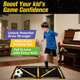 PodiuMax Soccer Training Mat, Football Training Mat with 1 Kick Back Trainer for Kids, Non-Slip Silent for Dribbling, Footwork, Agility, Soccer Training Equipment Indoor Outdoor